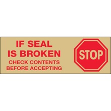 Tape Logic® Messaged - Stop if Seal is Broken - Tan image