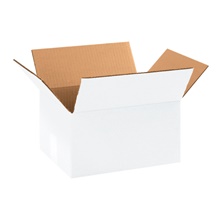 11 1/4 x 8 3/4 x 6" White Corrugated Boxes image