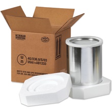 8 1/2 x 8 1/2 x 9 5/16" 1 - 1 Gallon Foam Haz Mat Shipper Kit image