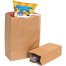 12 x 7 x 21 3/4" Kraft Grocery Bags image