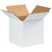 9 x 9 x 9" White Corrugated Boxes image