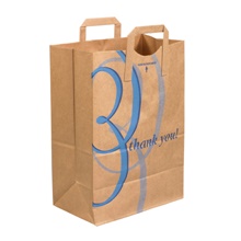 12 x 7 x 17" - "Thank You" Flat Handle Grocery Bags image