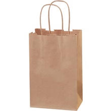 5 1/2 x 3 1/4 x 8 3/8" Kraft Paper Shopping Bags image