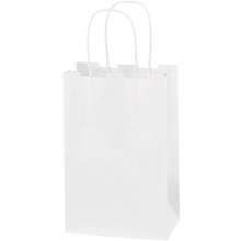 5 1/2 x 3 1/4 x 8 3/8" White Paper Shopping Bags image