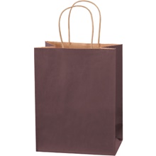 8 x 4 1/2 x 10 1/4" Brown Tinted Shopping Bags image