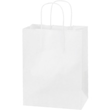8 x 4 1/2 x 10 1/4" White Paper Shopping Bags image