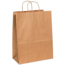 13 x 7 x 17" Kraft Paper Shopping Bags image