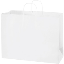 16 x 6 x 12" White Paper Shopping Bags image