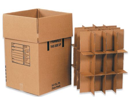 Dish Pack Box 18 x 18 x 28  350# / 51 ECT DW Printed Room Locator Check-Off Box image