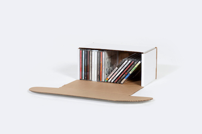 10 5/16 x 5 x 5 9/16" Outside Tuck  CD Jewel Case Corrugated Mailer - Holds 25 CD's image