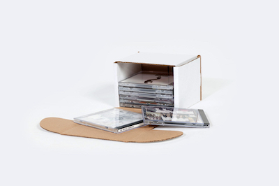5 5/8 x 4 3/16 x 5" Outside Tuck CD Jewel Case Corrugated Mailer - Holds 10 CD's image