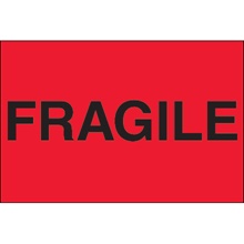 2 x 3" - "Fragile" (Fluorescent Red) Labels image