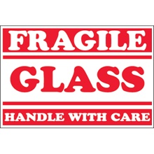 2 x 3" - "Fragile - Glass - Handle With Care" Labels image