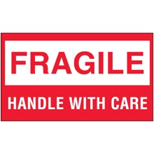 3 x 5" - "Fragile - Handle With Care" Labels image