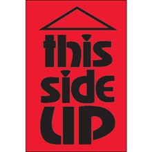 2 x 3" - "This Side Up" (Fluorescent Red) Labels image