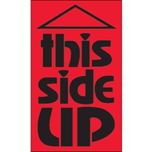 3 x 5" - "This Side Up" (Fluorescent Red) Labels image