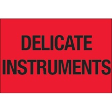 2 x 3" - "Delicate Instruments" (Fluorescent Red) Labels image