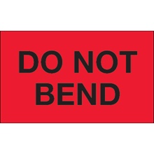 3 x 5" - "Do Not Bend" (Fluorescent Red) Labels image