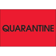 2 x 3" - "Quarantine" (Fluorescent Red) Labels image