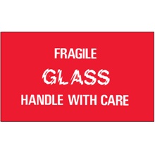 3 x 5" - "Fragile - Glass - Handle With Care" Labels image