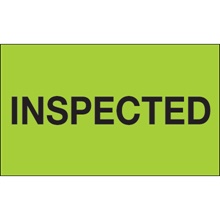 3 x 5" - "Inspected" (Fluorescent Green) Labels image