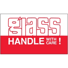 3 x 5" - "Glass - Handle With Care" Labels image