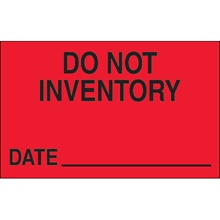 1 1/4 x 2" - "Do Not Inventory - Date" (Fluorescent Red) Labels image