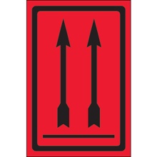 4 x 6" - Two Up Arrows Over Bar (Fluorescent Red) Labels image