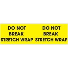 3 x 10" - "Do Not Break Stretch Wrap" (Fluorescent Yellow) Labels image