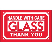 3 x 5" - "Glass - Handle With Care" Labels image