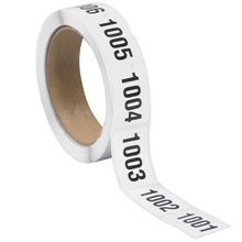 1 x 1 1/2" (1001-1500) Consecutive Numbered Labels image