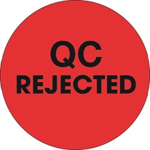 2" Circle - "QC Rejected" Fluorescent Red Labels image