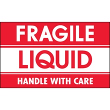 3 x 5" - "Fragile - Liquid - Handle With Care" Labels image