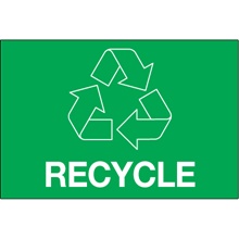 2 x 3" Green Rectangle "Recycle" image