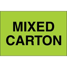 2 x 3" - "Mixed Carton" (Fluorescent Green) Labels image