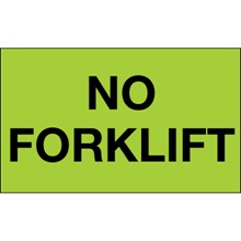 3 x 5" - "No Forklift" (Fluorescent Green) Labels image