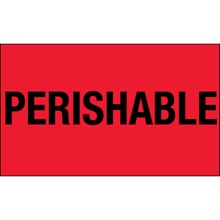 3 x 5" - "Perishable" (Fluorescent Red) Labels image