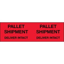 3 x 10" - "Pallet Shipment - Deliver Intact" (Fluorescent Red) Labels image
