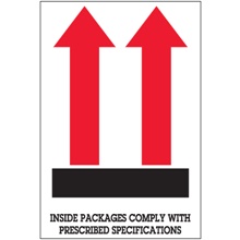 4 x 6" - "Inside Packages Comply..." Arrow Labels image