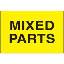 2 x 3" - "Mixed Parts" (Fluorescent Yellow) Labels image