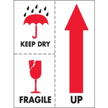 3 x 4" - "Keep Dry Fragile" Labels image