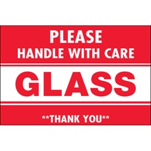 2 x 3" - "Glass - Handle With Care" Labels image