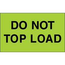 3 x 5" - "Do Not Top Load" (Fluorescent Green) Labels image