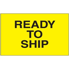 3 x 5" - "Ready to Ship" (Fluorescent Yellow) Labels image