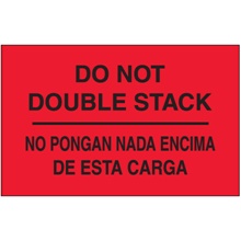 3 x 5" - "No Pongan Nada Encima De Esta Carga" (Fluorescent Red) Bilingual Labels image