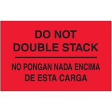 3 x 5" - "No Pongan Nada Encima De Esta Carga" (Fluorescent Red) Bilingual Labels image