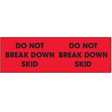 3 x 10" - "Do Not Break Down Skid" (Fluorescent Red) Labels image