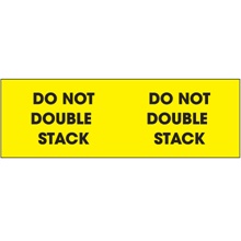 3 x 10" - "Do Not Double Stack" (Fluorescent Yellow) Labels image