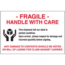 4 x 6" - "Fragile - Handle With Care" Labels image