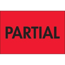 2 x 3" - "Partial" (Fluorescent Red) Labels image